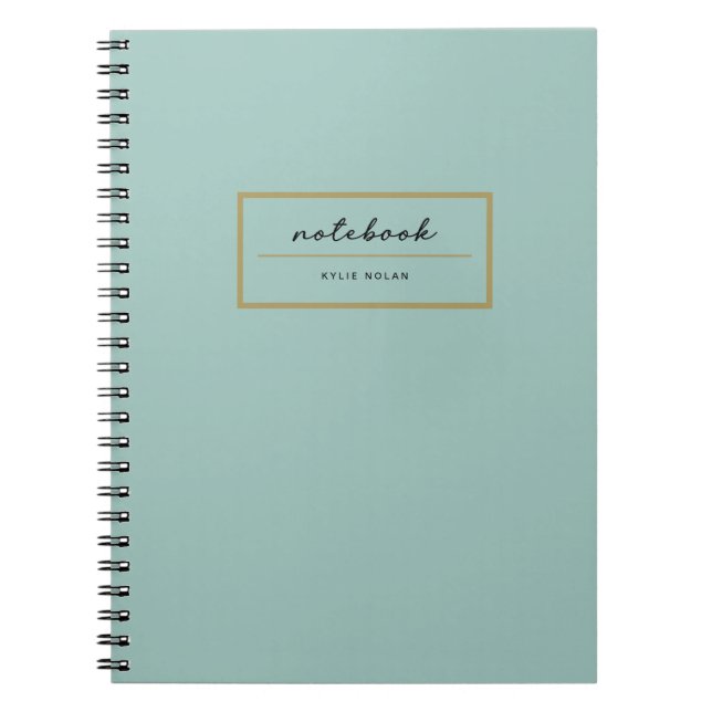 Cuaderno Profesional Monograma Verde Dorado Elegan (Frente)