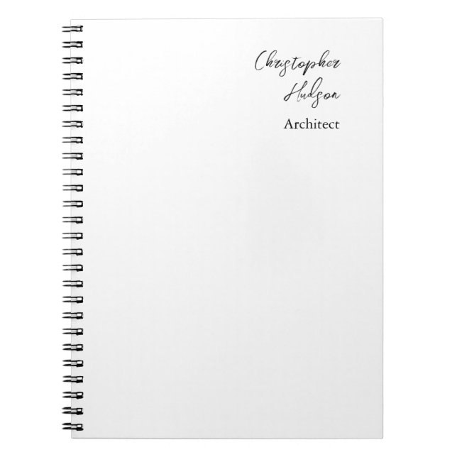 Cuaderno Profesional Negro Blanco Plano Arquitecto Grueso (Frente)