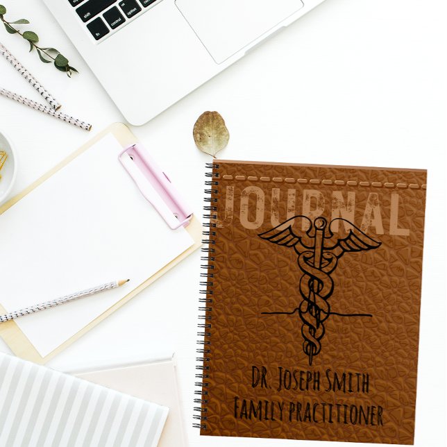 Cuaderno Profesional personalizado de cuero marrón doctor (Subido por el creador)
