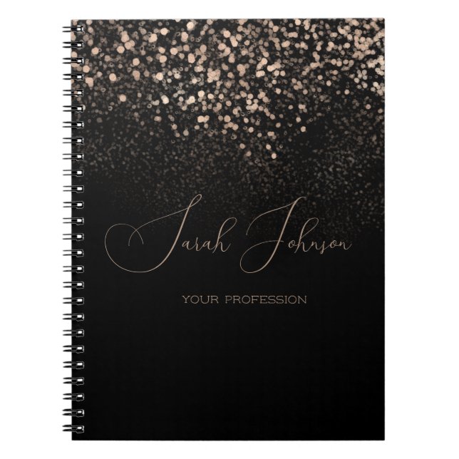Cuaderno profesional personalizado de lluvia dorad (Frente)