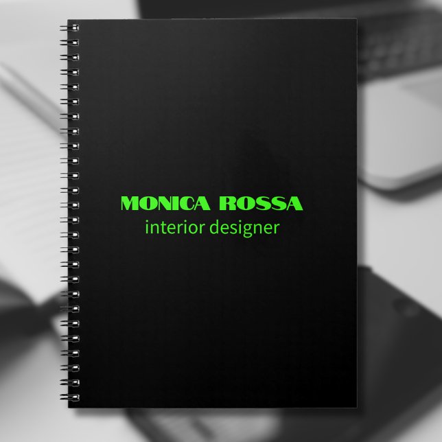 Cuaderno Profesional Simple Moderno Neon Green Black (Subido por el creador)