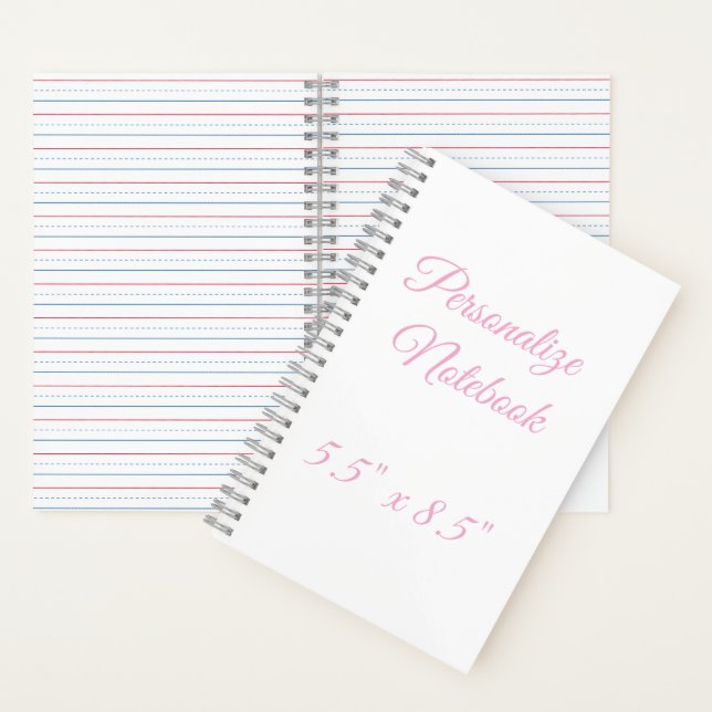 Cuaderno profesional simple personalizado 5.5" x 8.5" (Interior)