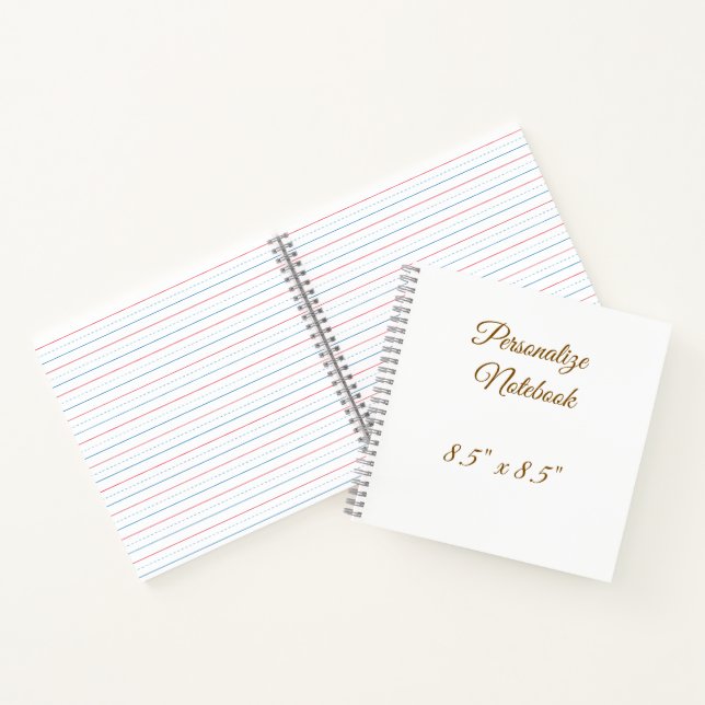 Cuaderno profesional simple personalizado 8,5" x 8,5"   (Interior)