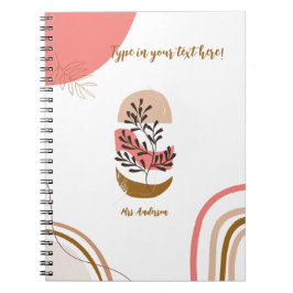 Cuaderno profesor bohemio personalizado personalizado moder