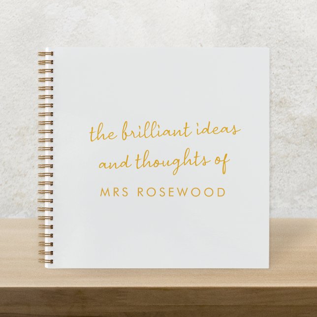 Cuaderno Profesor brillante | Gris y oro azules modernos (Subido por el creador)