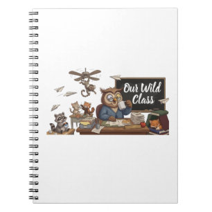 Cuaderno Profesor Búho Divertido Caos - Animales Caprichoso