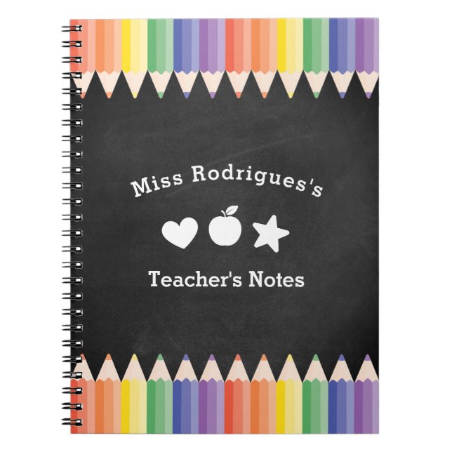 Cuaderno Profesor Colorido Divertido Personalizado (Frente)
