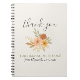 Cuaderno Profesor de acuarela floral Boho Gracias