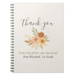 Cuaderno Profesor de acuarela floral Boho Gracias