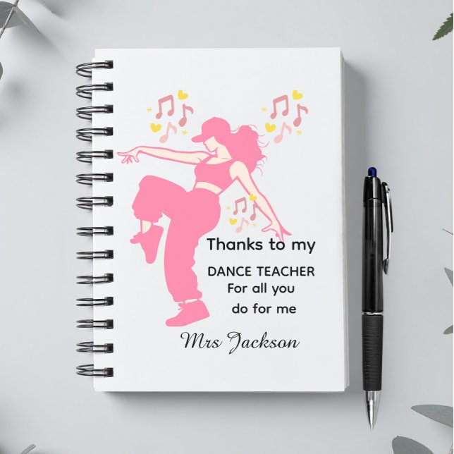 Cuaderno Profesor de baile personalizado, agradecimiento al (Subido por el creador)