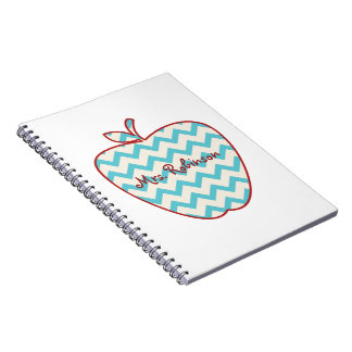 Cuaderno Profesor de Chevron Apple de la aguamarina