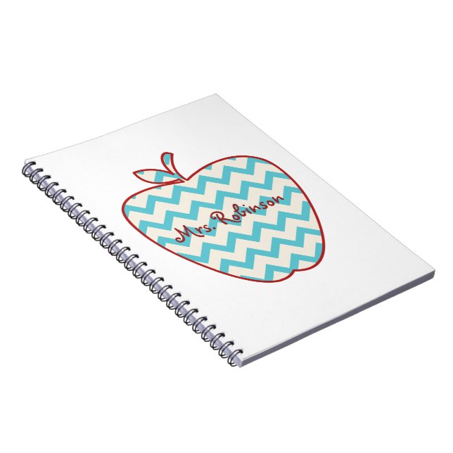 Cuaderno Profesor de Chevron Apple de la aguamarina (Lado Derecho)