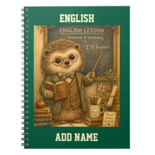 Cuaderno Profesor de inglés erizo vintage