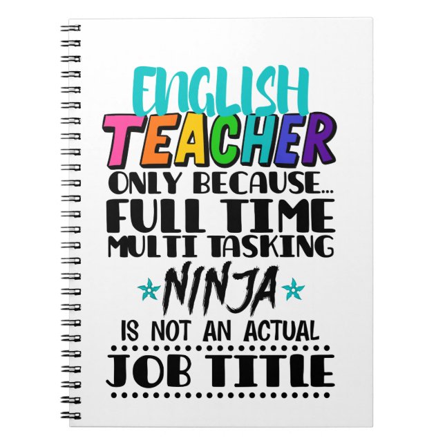 Cuaderno Profesor de inglés sólo porque multitarea a tiempo (Frente)