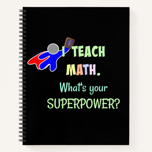 Cuaderno Profesor de Matemáticas, Superhéroe (Anverso)