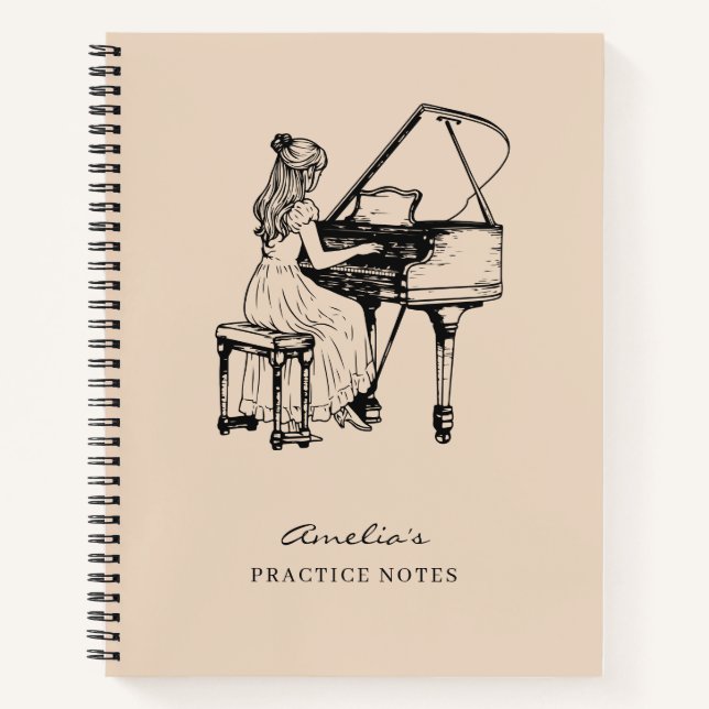 Cuaderno Profesor de música de práctica de piano estudiante (Anverso)
