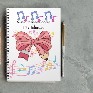 Cuaderno Profesor de música personalizado, coqueta nota mus