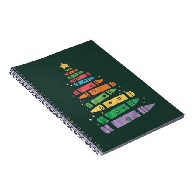 Cuaderno Profesor de Navidad Crayón Árbol Luces Navideñas L (Lado Derecho)