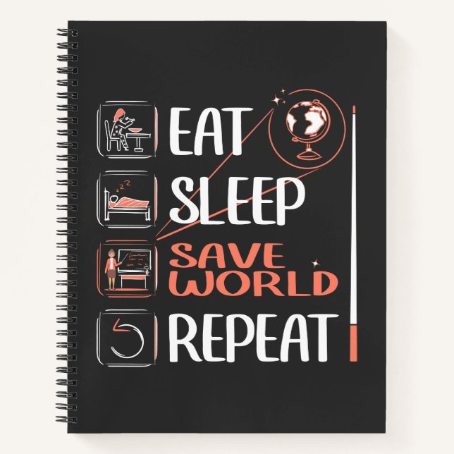 Cuaderno Profesor de Supergeografía ahorra al mundo gracias (Anverso)