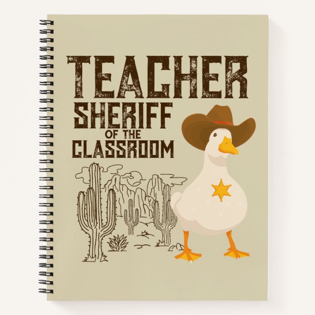 Cuaderno Profesor De vuelta a la escuela Cowboy Retro Goose (Anverso)