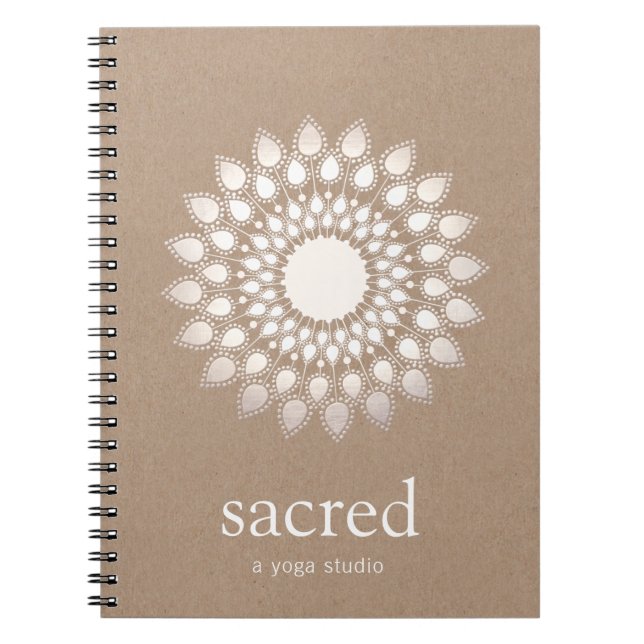 Cuaderno Profesor de Yoga y Meditación Silver Lotus Mandala (Frente)