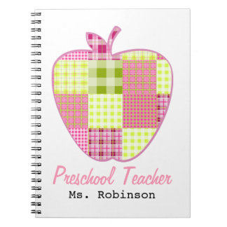 Cuaderno Profesor del preescolar de Apple de la tela