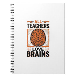 Cuaderno Profesor Divertido Cerebros de Halloween Gráfico V