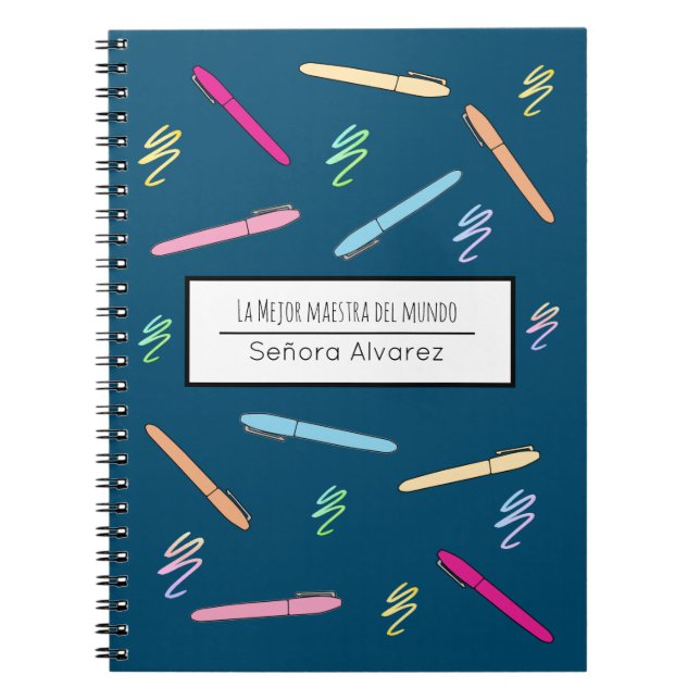 Cuaderno Profesor español: Gracias Mejor Maestra del Mundo (Frente)