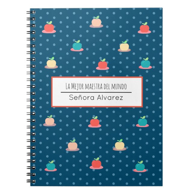Cuaderno Profesor español: Gracias Mejor Maestra del Mundo (Frente)