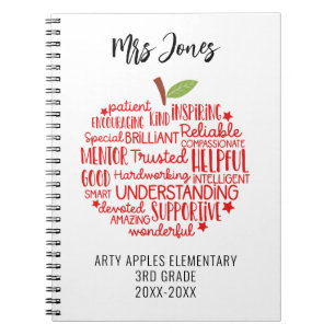 Cuaderno profesor gracias al retiro palabra arte apple note