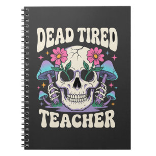 Cuaderno Profesor Muy Cansado Hongo Calavera Gráfico de Hal