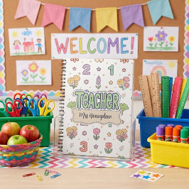 Cuaderno Profesor Números Verdes Patrón Escolar 
