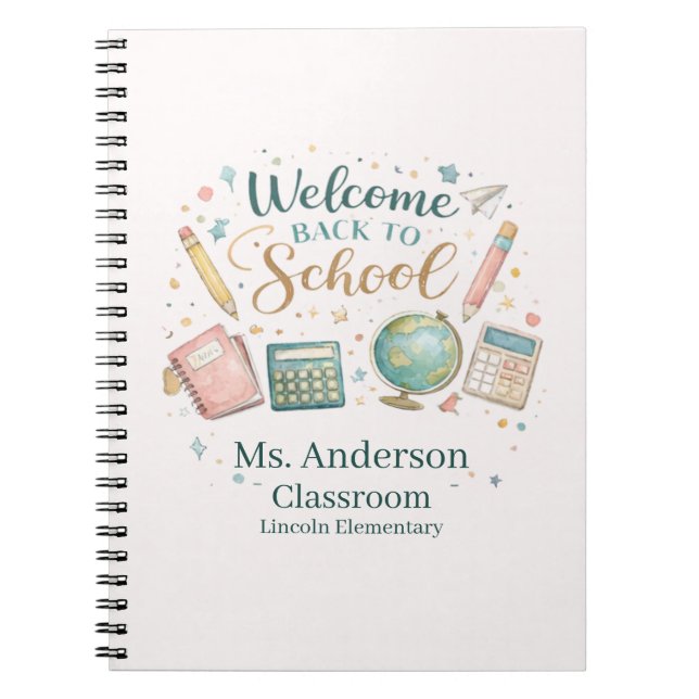 Cuaderno Profesor Personalizado de Bienvenida al Regreso a  (Frente)