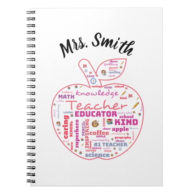 Cuaderno Profesor personalizado planificador de Apple Word  (Frente)