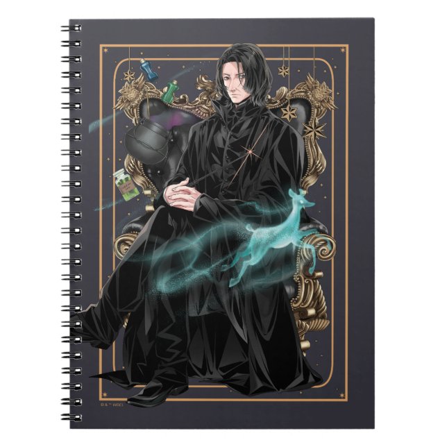 Cuaderno Profesor Severus Snape sentado al estilo anime (Frente)