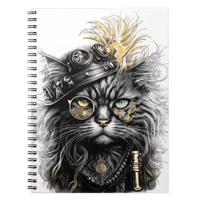 Cuaderno Profesor Sprocket-Paws El Gato Funky Steampunk  (Frente)