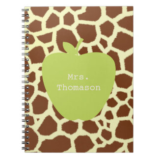 Cuaderno Profesor verde de la jirafa de Apple