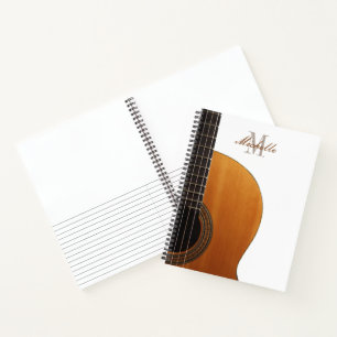 Cuaderno Profesor y estudiante de guitarra con nombre perso