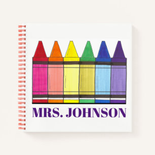 Cuaderno Profesora de arte escolar personalizada de Rainbow