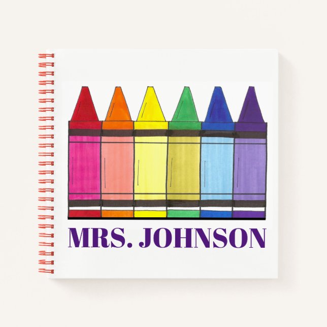 Cuaderno Profesora de arte escolar personalizada de Rainbow (Anverso)