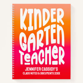 Cuaderno Profesora de guardería Naranja Red Ombre