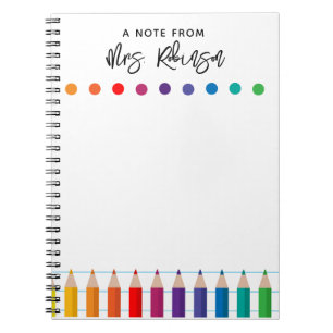 Cuaderno Profesora de guardería Rainbow Crayons