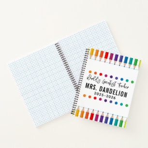 Cuaderno Profesora de guardería Rainbow Crayons