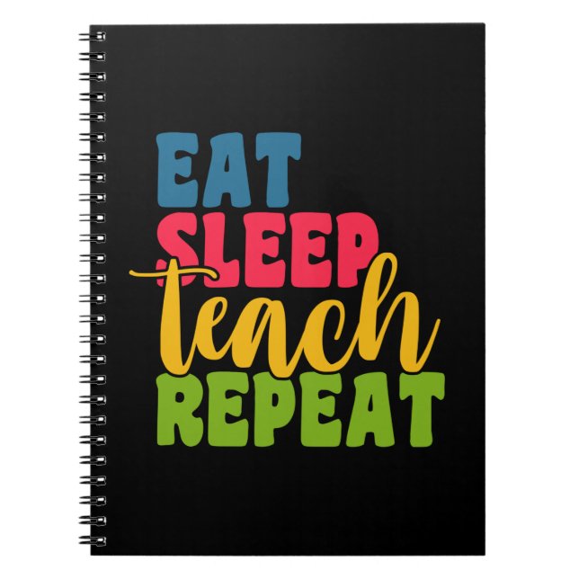 Cuaderno Profesora de Regalos | Comer repetición de teach d (Frente)