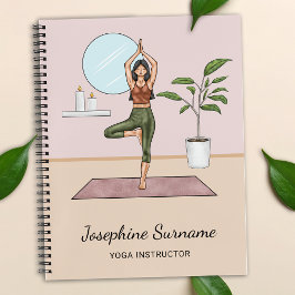 Cuaderno Profesora de Yoga Chica haciendo Ejercicio en Post