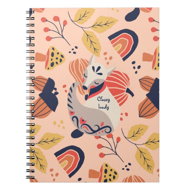 Cuaderno Profesora mujer regalo CLASSY LADY Hygge Fox (Frente)