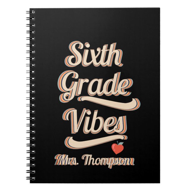 Cuaderno Profesora personalizada Boho Retro (Frente)