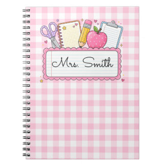 Cuaderno Profesora Personalizada de Cuadro Rosa