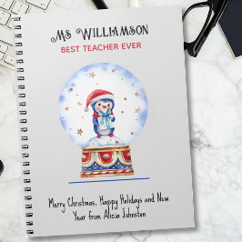 Cuaderno Profesora Personalizado Felices Fiestas, Mejor (tí