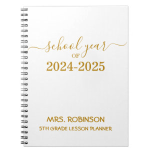Cuaderno Profesores Lesson Planner Regalo de guión de oro